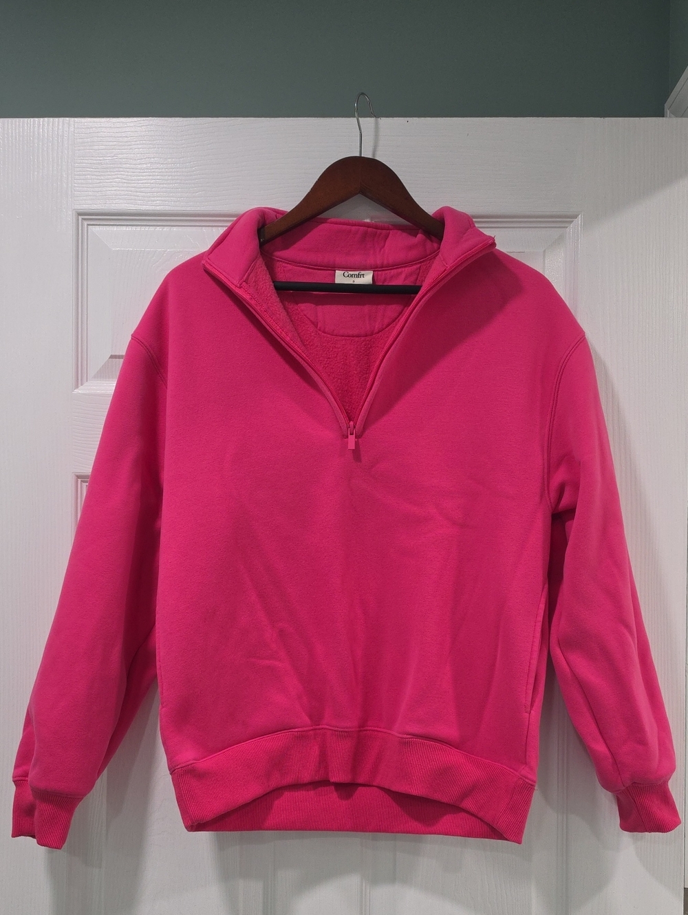 Comfrt Hot Pink Quarter Zip Sweatshirt